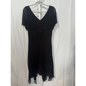 Collection Dress Barn Black Beaded Dress Size 16